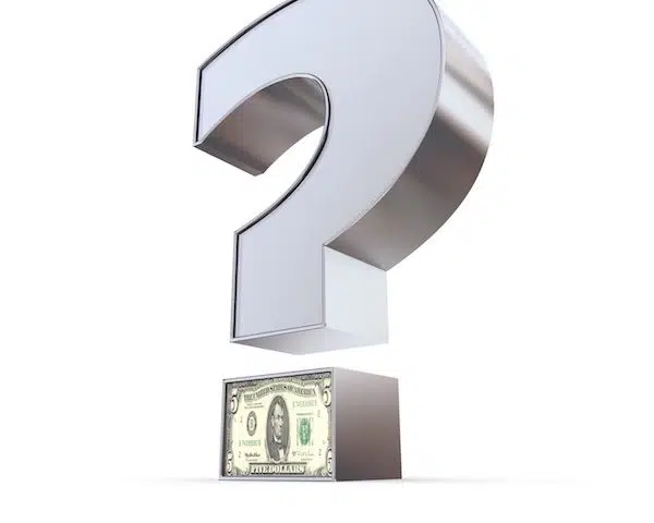 Metallic Dollar Question Mark